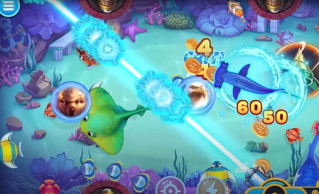 เกมยิงปลาและอาร์เคดของ 91pg พร้อมเป้าหมายบนหน้าจอ